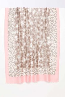 Leopard Dot Print Scarf - Biscotti - Kinross Cashmere