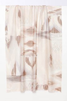 Island Ikat Print Scarf - Biscotti - Kinross Cashmere