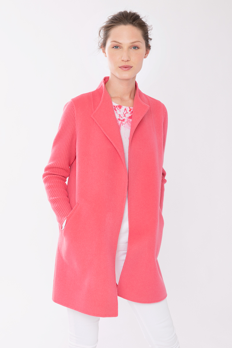 Rib Sleeve Coat - Kinross Cashmere