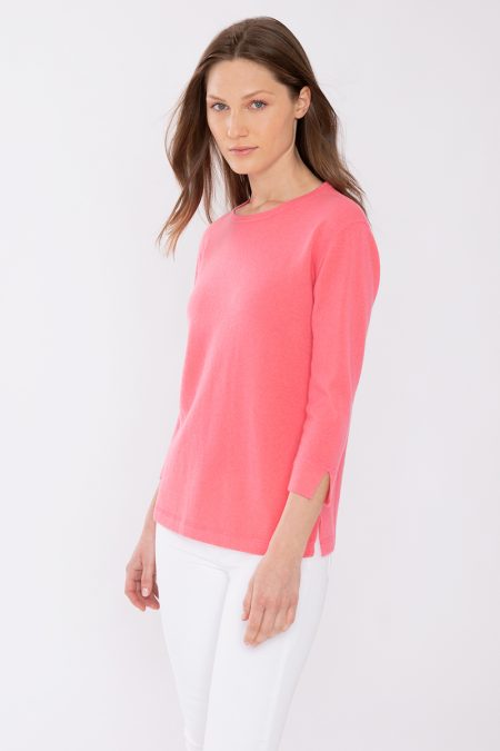 3 Qtr Sleeve Crew - Kinross Cashmere