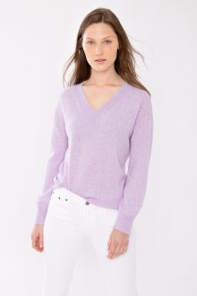 Gathered Sleeve Vee - Kinross Cashmere