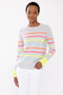 Multi Stripe Crew - Kinross Cashmere