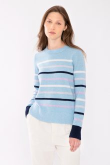 Multi Stripe Crew - Kinross Cashmere