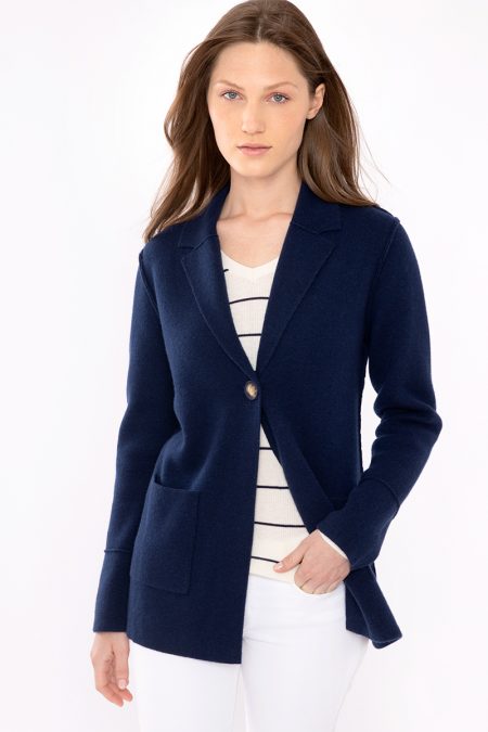 Notch Collar Cardigan - Kinross Cashmere