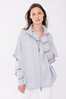 S/L Zip Mock Cardigan - Kinross Cashmere