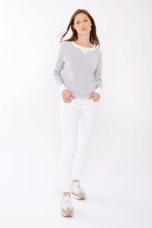 Contrast Trim Sweatshirt - Kinross Cashmere