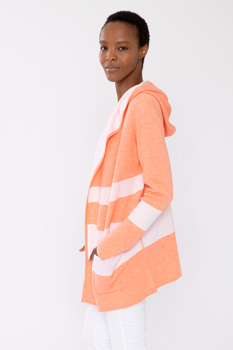 Reversible Stripe Hoodie- Kinross Cashmere