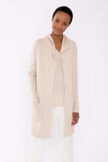 Hooded Drape Cardigan - Kinross Cashmere