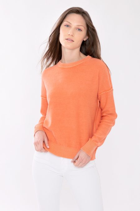 Stonewash Exposed Seam Pullover - Kinross Cashmere