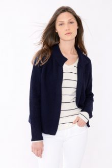 Rib Mock Cardigan - Kinross Cashmere