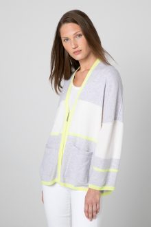 Colorblock Zip Cardigan - Kinross Cashmere