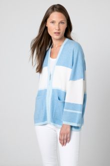 Colorblock Zip Cardigan - Kinross Cashmere