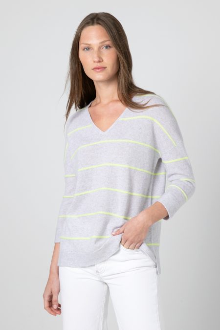 Island Stripe Vee - Kinross Cashmere