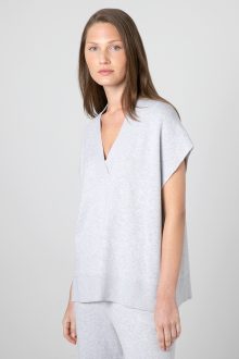 Sleeveless Vee Popover - Kinross Cashmere