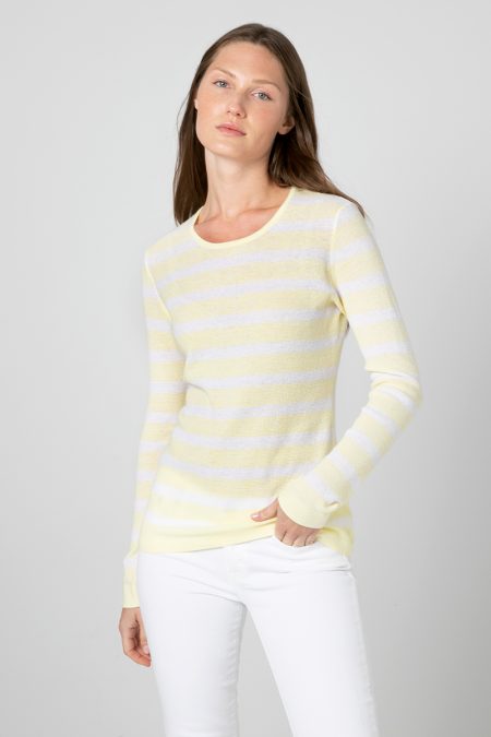 Thermal Stripe Crew - Kinross Cashmere