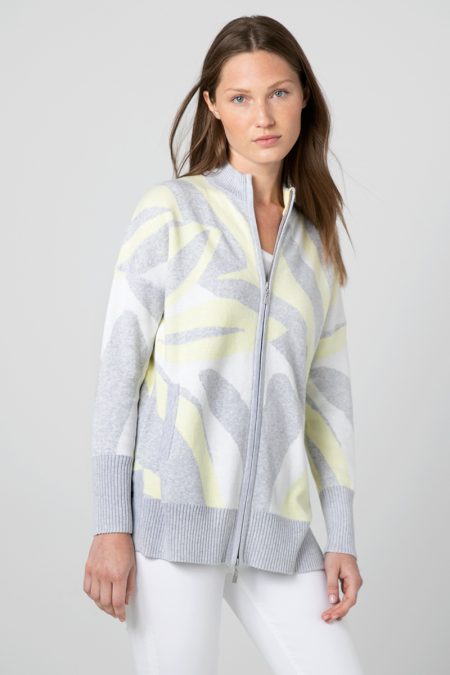 Paros Zip Mock Cardigan - Kinross Cashmere