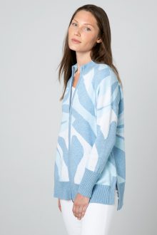 Paros Zip Mock Cardigan - Kinross Cashmere