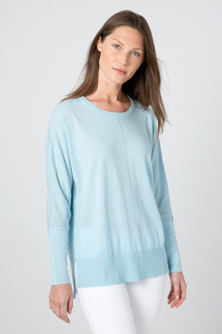 Easy Hi-Low Pullover - Kinross Cashmere