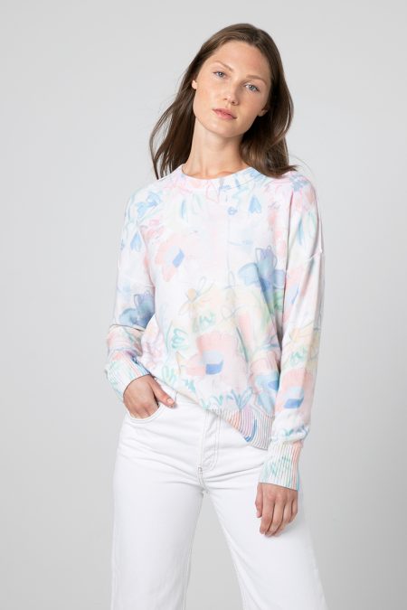 Sunbleached Floral Crew - Kinross Cashmere