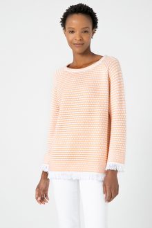 Texture Fringe Pullover - Kinross Cashmere