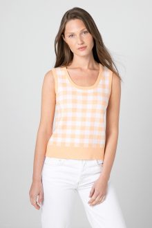 Gingham Tank - Kinross Cashmere