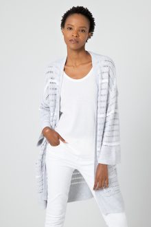 Texture Stripe Cardigan - Kinross Cashmere