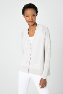 Hi-Low Button Cardigan - Kinross Cashmere