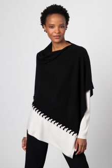 Twist Stitch Poncho - Kinross Cashmere