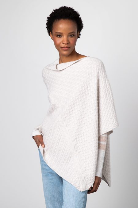 Cable Poncho - Kinross Cashmere