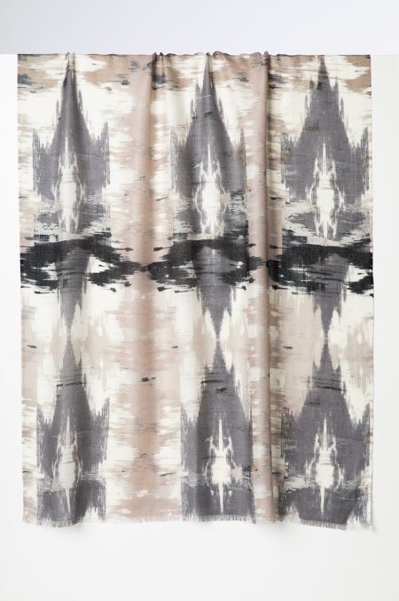 Natural Ikat Print Scarf - Mushroom