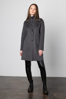 Knit Insert Notch Collar Coat - Kinross Cashmere