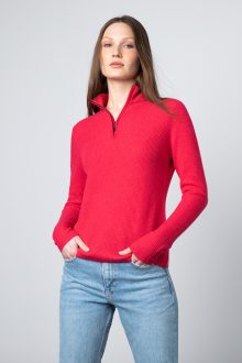 Rib Zip Mock - Kinross Cashmere