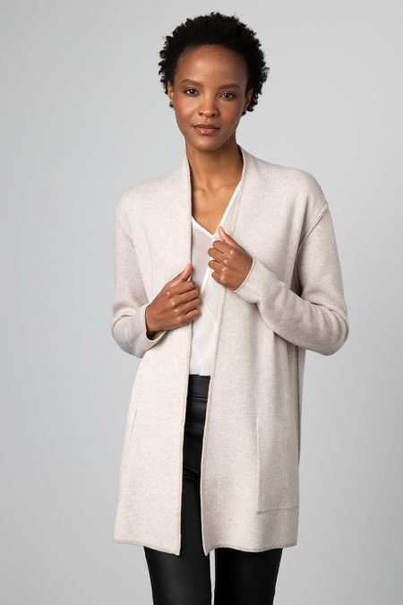 Reversible Double Knit Cardigan - Kinross Cashmere