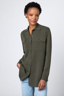 Double Knit Shacket - Kinross Cashmere