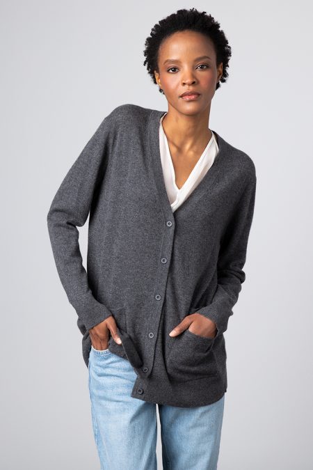 Boyfriend Cardigan - Kinross Cashmere