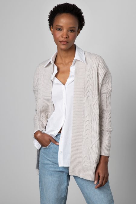 Luxe Cable Cardigan - Kinross Cashmere