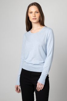 Gathered Sleeve Scoopneck - Kinross Cashmere