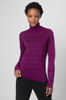 Stripe T-Neck - Kinross Cashmere