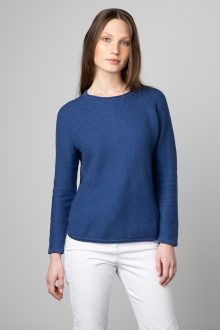 Diagonal Texture Boatneck - Kinross Cashmere