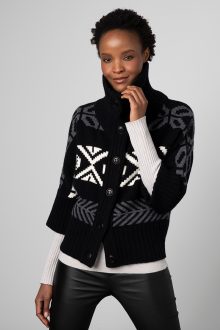 Crop Nordic Cowl Cardigan - Kinross Cashmere