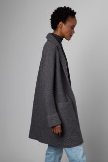 Rib Notch Collar Cardigan - Kinross Cashmere