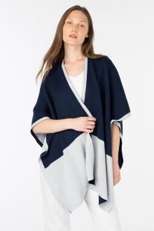 Reversible Colorblock Ruana - Kinross Cashmere