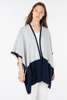 Reversible Colorblock Ruana - Kinross Cashmere