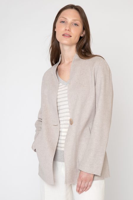 LWT Easy One Button Coat - Kinross Cashmere