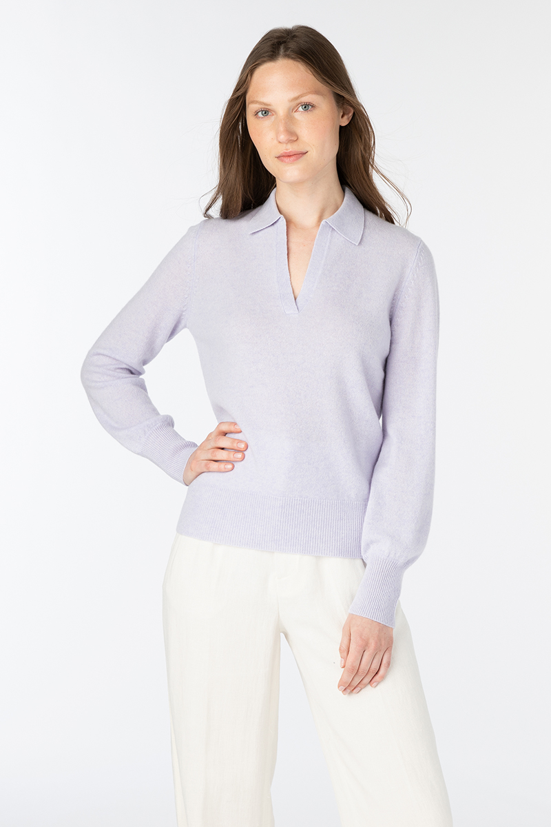 Split Neck Polo Kinross Cashmere
