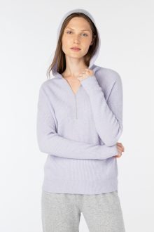 Tipped Rib Hoodie - Kinross Cashmere