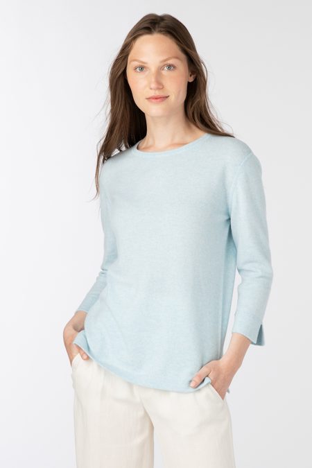 3 Qtr Sleeve Crew - Kinross Cashmere