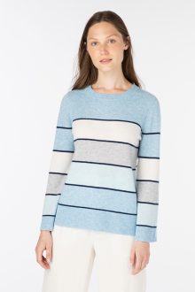 Wide Stripe Pullover - Kinross Cashmere