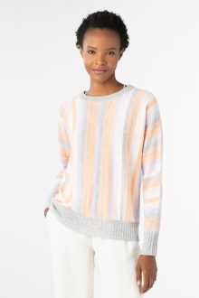 Vertical Stripe Crew - Kinross Cashmere