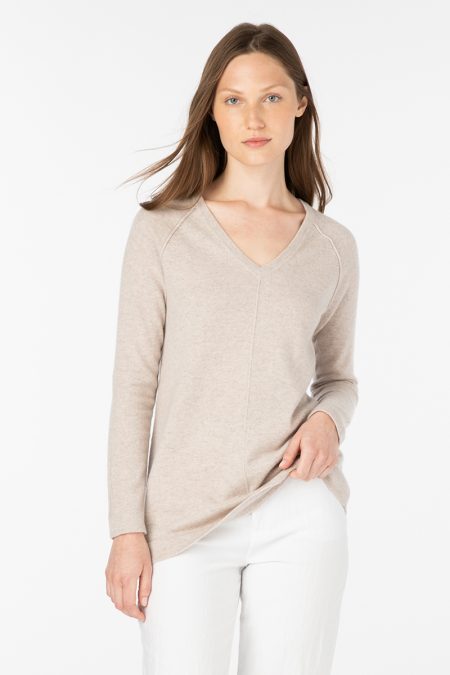 Easy Raglan Vee - Kinross Cashmere